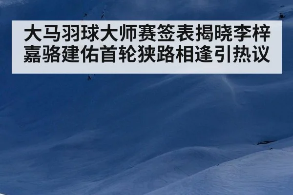 大马羽球大师赛签表揭晓李梓嘉骆建佑首轮狭路相逢引热议